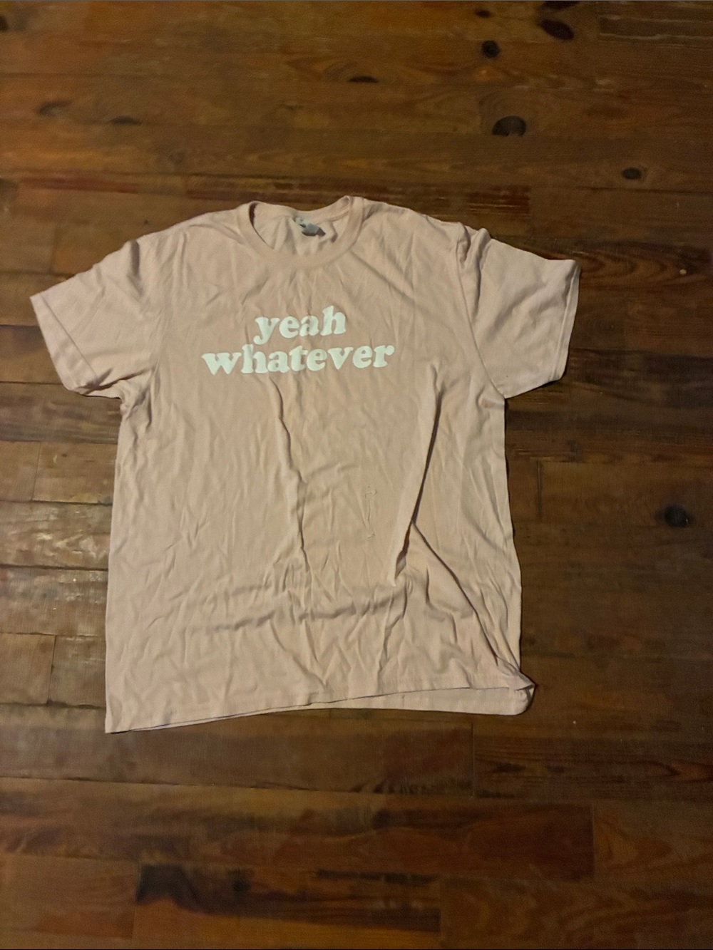 Jerzees Pink "yeah whatever" Graphic Tee